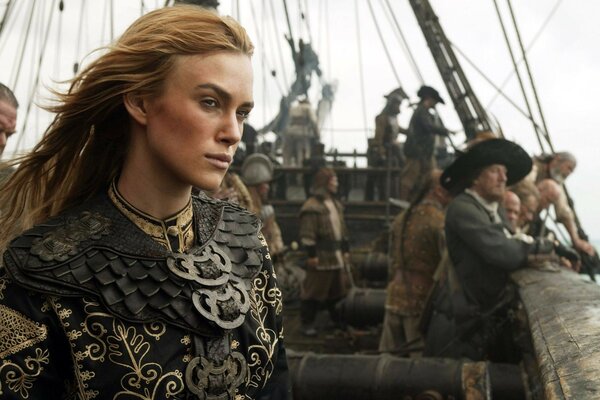 Piratas del Caribe Keira Knightley Elizabeth Swann barco