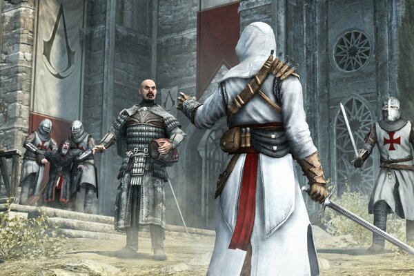 Assassins Creed oyunundan kılıçlı şövalyeler