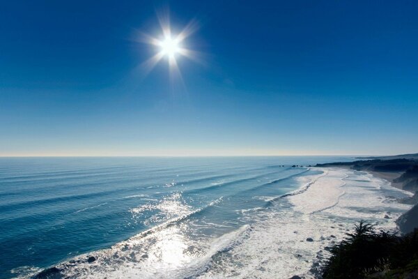 Natural landscape with blue sea