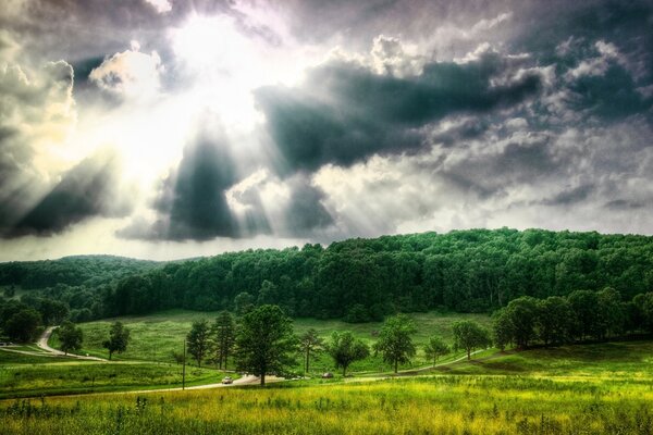 Natur der Landschaft aus der Ferne