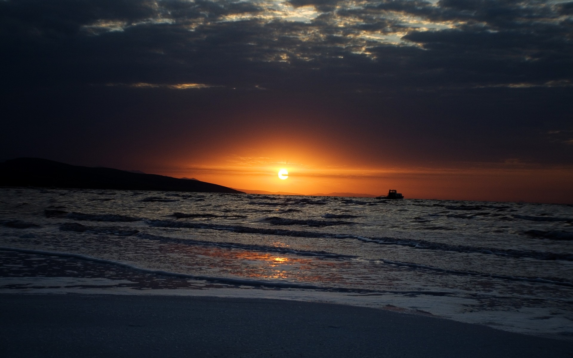 landschaft sonnenuntergang dämmerung wasser dämmerung sonne strand abend meer ozean landschaft landschaft himmel brandung gutes wetter urmu golu aserbaidschan urmya