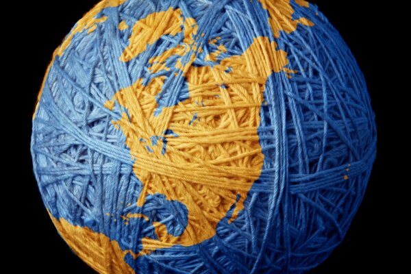 Terre fil bleu tangle planète Globe