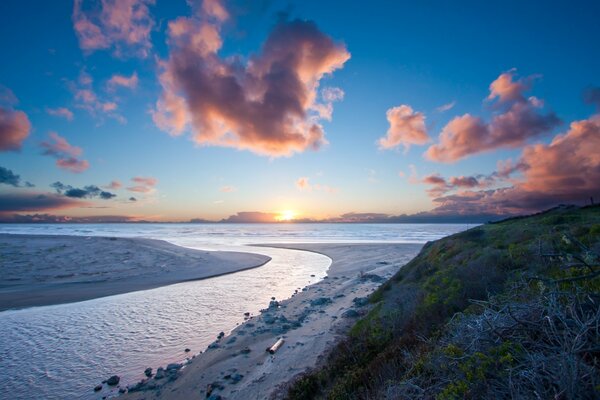 Paysage avec vue sur la mer