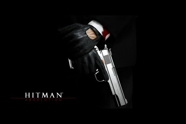 Bildschirmschoner aus dem Spiel Hitman mit einer Pistole