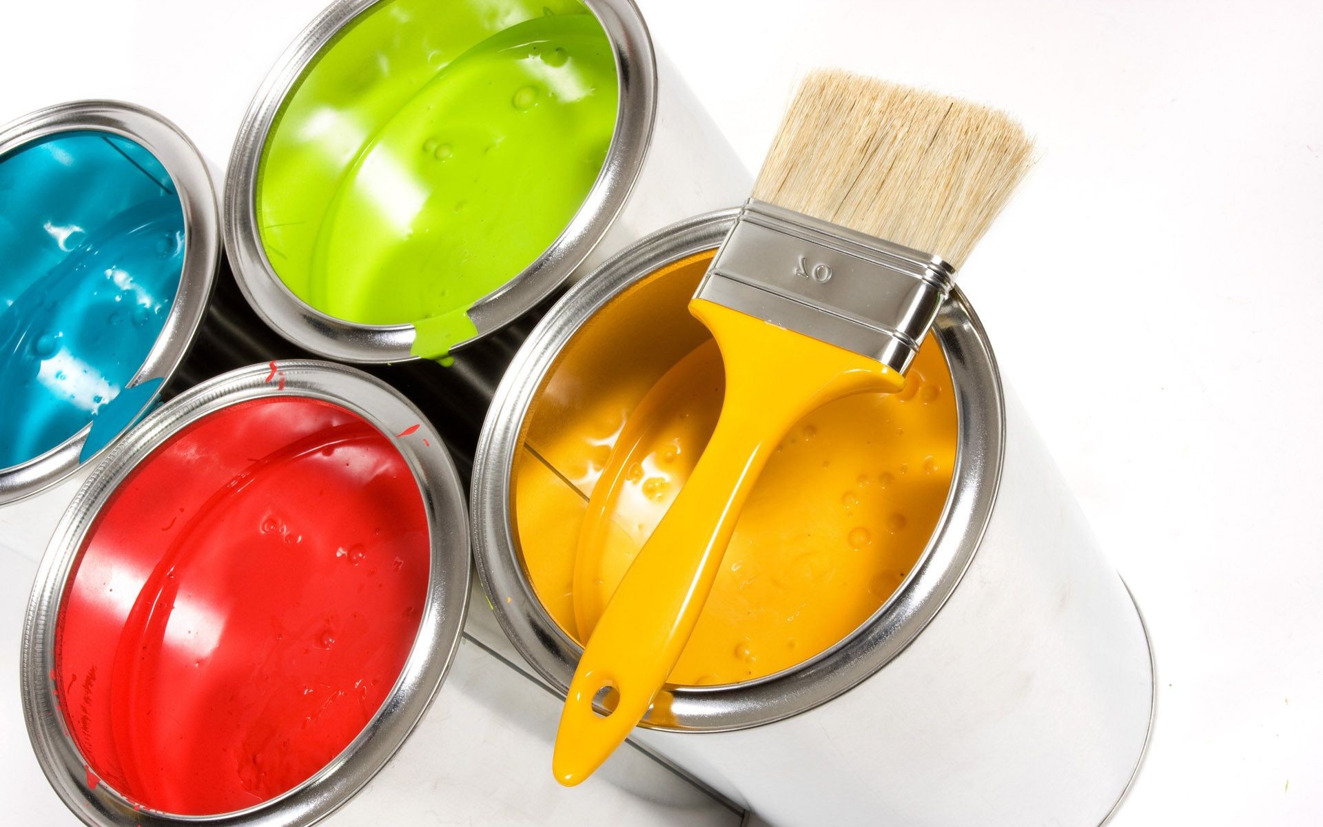 яркие краски может щетка кисть художник контейнер ведро пластик цвет