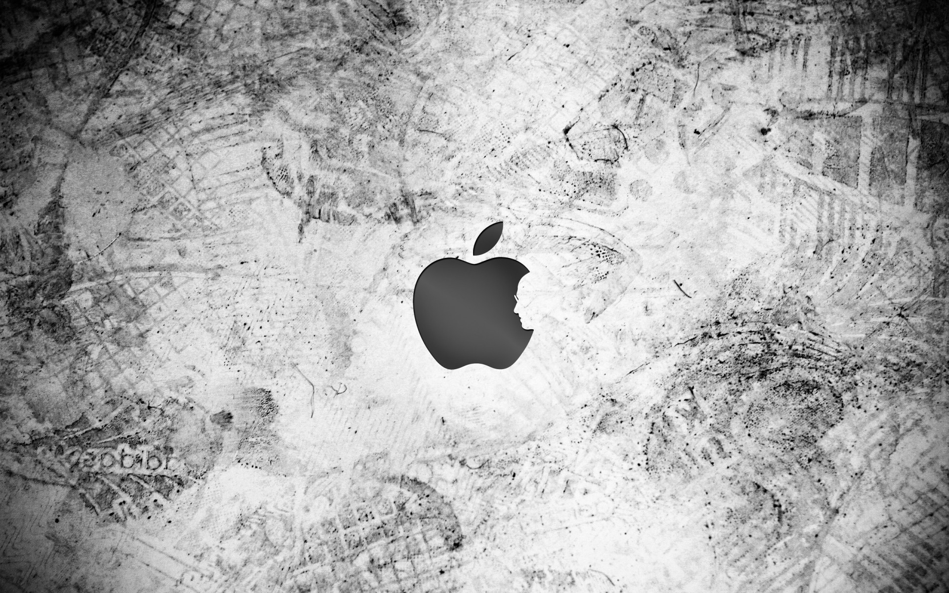 apple área de trabalho textura abstrato vintage sujo arte retro usar padrão único papel cinza steve jobs mac preto e branco