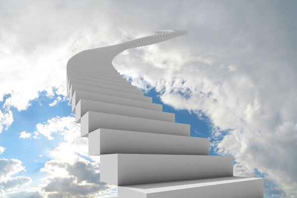 Creative architecture. Stairs going up into the sky