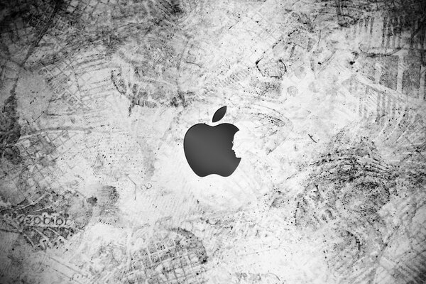 Monochrome Hintergrund mit Textur und Apple-Symbol