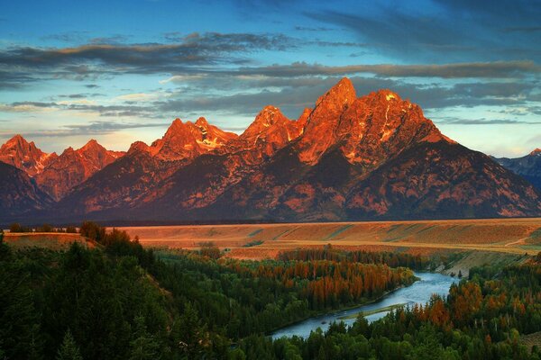 Dawn in the fabulously beautiful mountains