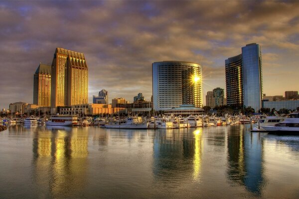 Marina near the big city