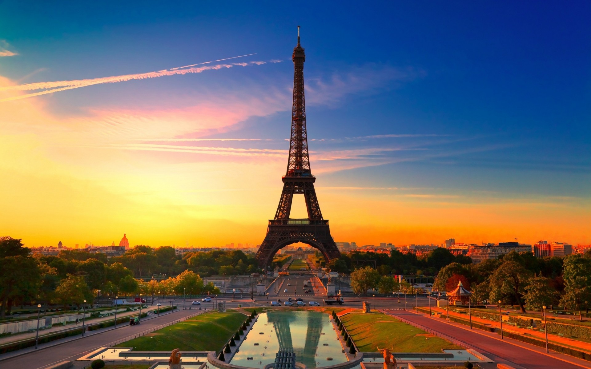 france travel architecture sunset sky dusk outdoors city evening building landmark tower traffic water dawn eiffel tower picture pics