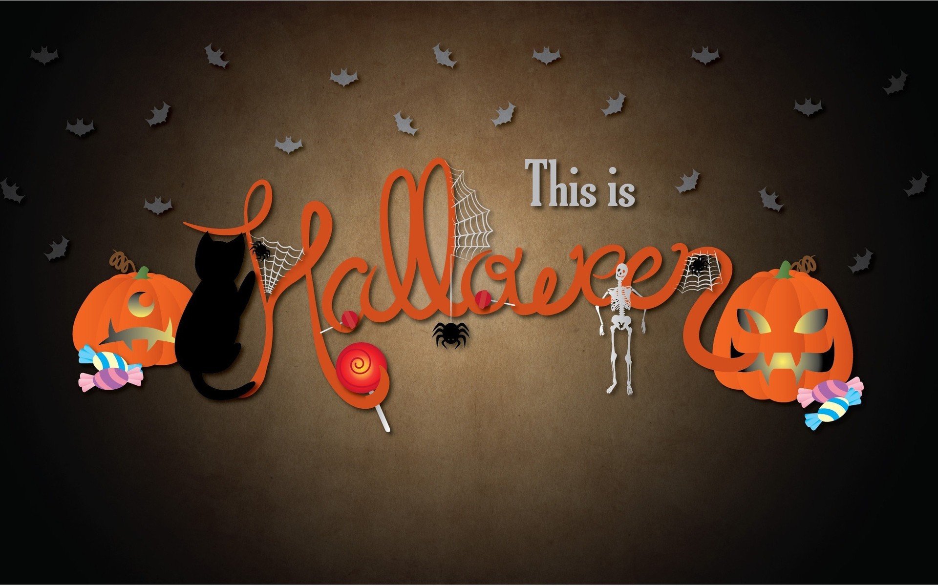 halloween illustration desktop vector pumpkin cat drawings