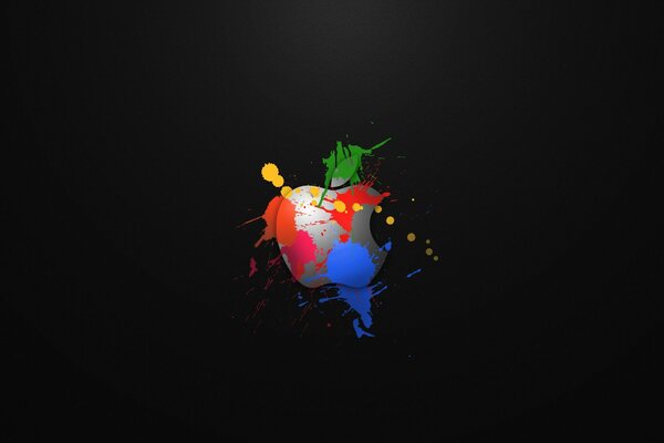 Abstraction in a theme with a bright apple