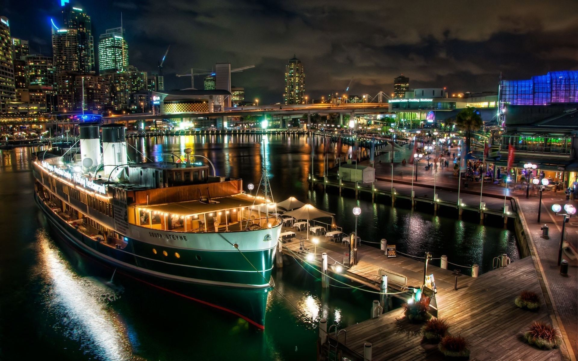 australia travel city evening water dusk transportation system urban building harbor waterfront architecture hotel river bay sea illuminated bridge business pier boat hdr lights night