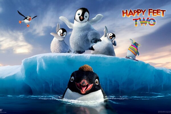 Imagem iceberg pinguins de Inverno