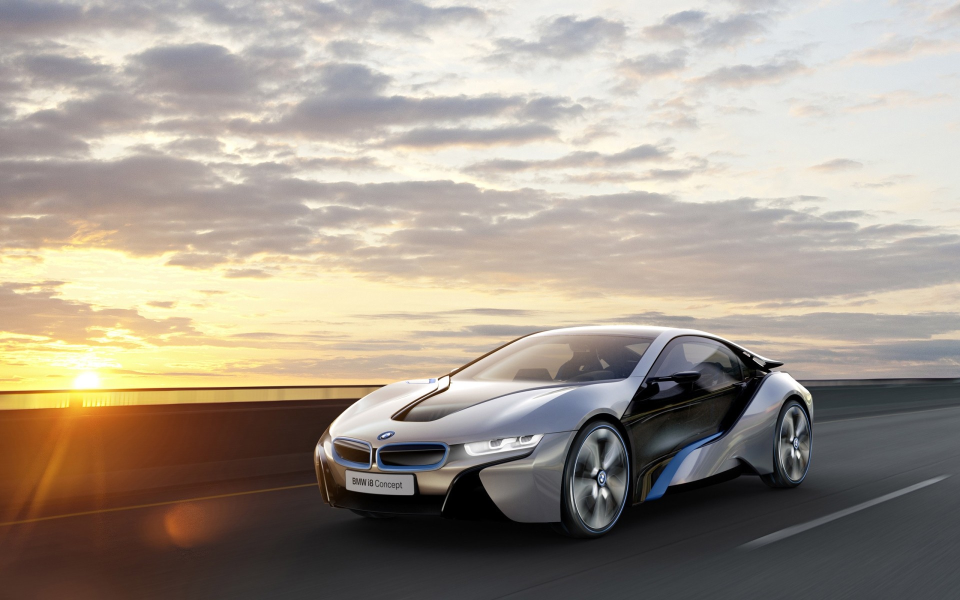 concept cars samochód czarnuszka asfalt szybko samochód pospiesz się rozmycie południe chodnik system transportu akcja zachód słońca koncepcja bmw i8 i koncepcja bmw samochód koncepcyjny bmw