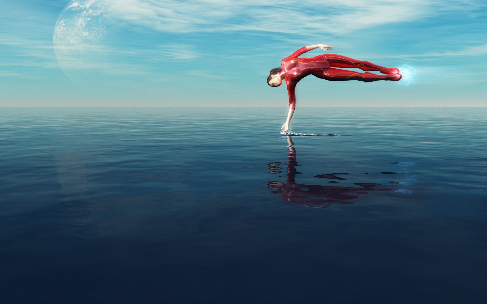 fantasía agua mar océano cielo playa sol verano mujer figura