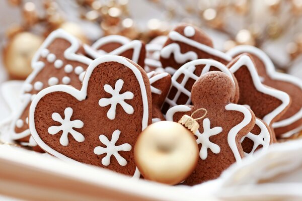 Christmas chocolate chip cookies with icing