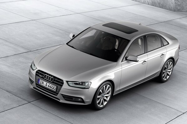 Silver audi top with sunroof