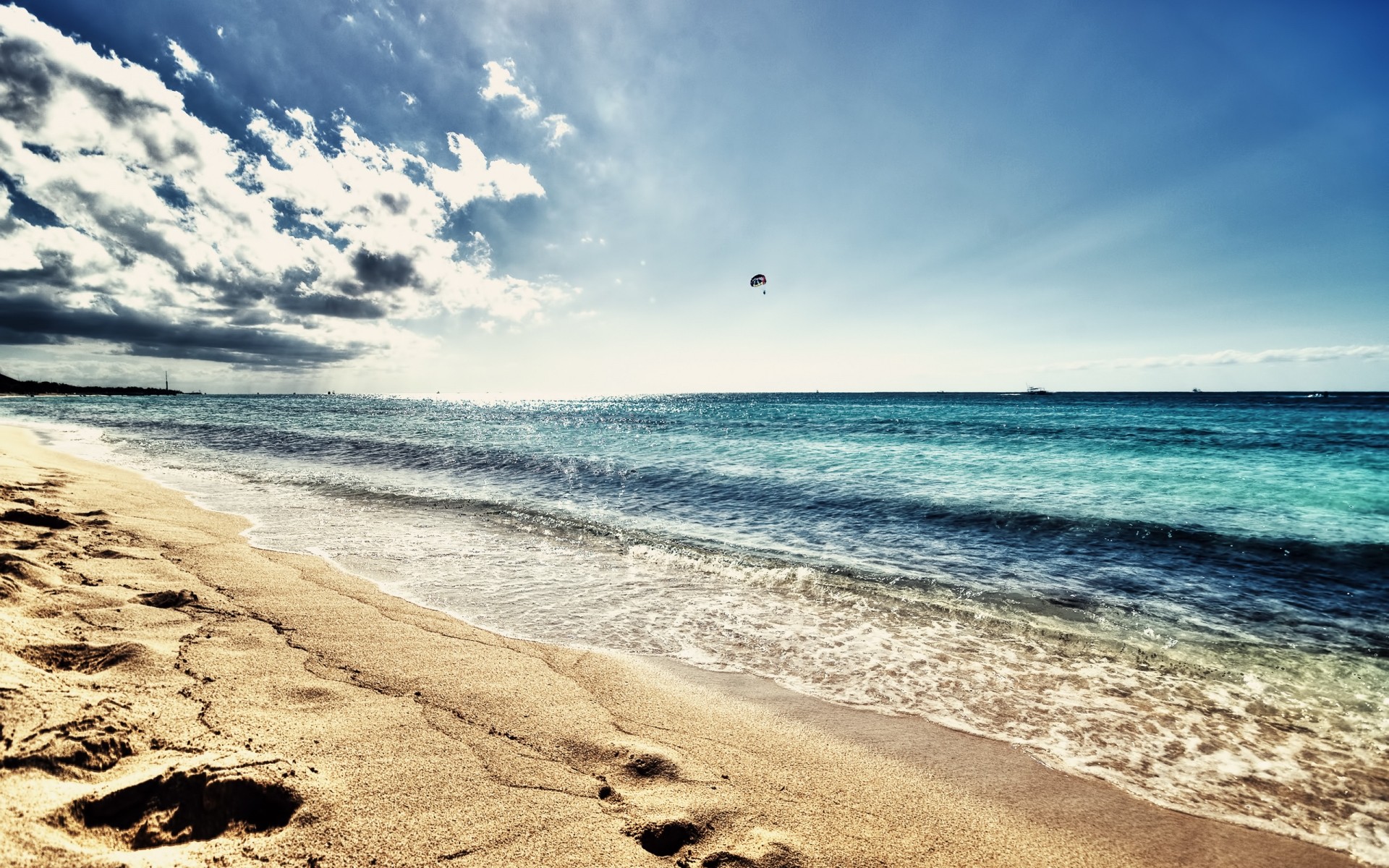 paysage plage sable eau mer mer océan surf vague été paysage voyage tropical vacances nature beau temps ciel soleil rive