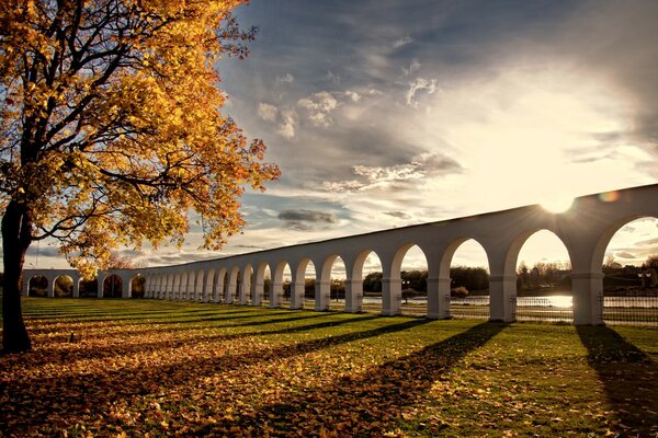 Paesaggio autunnale nel parco Russo