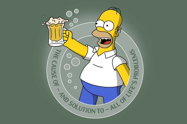 Homer Simpson con una cerveza