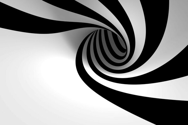 Abstracción espiral en blanco y negro