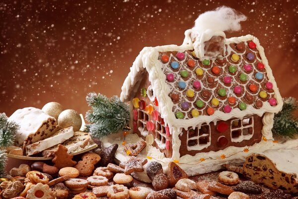 Lebkuchenhaus für Kinder. Weihnachten