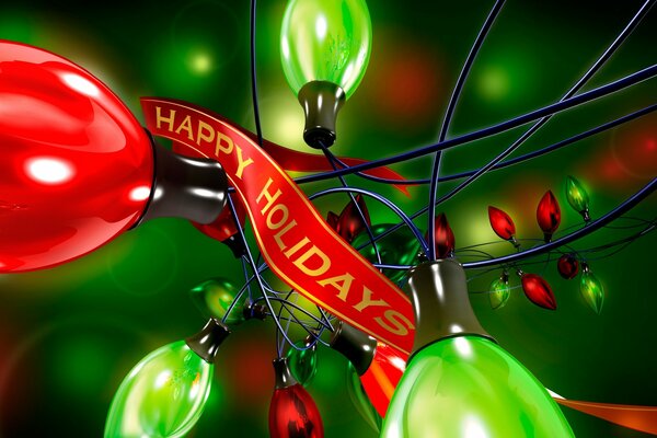 Girlanden mit Happy Holidays-Schriftzug