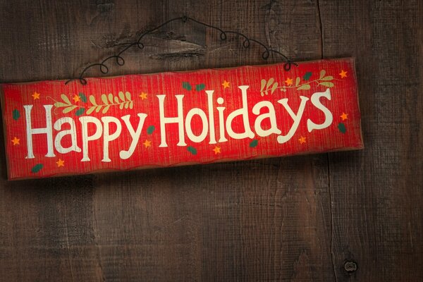 Plaque signalétique Happy Holidays