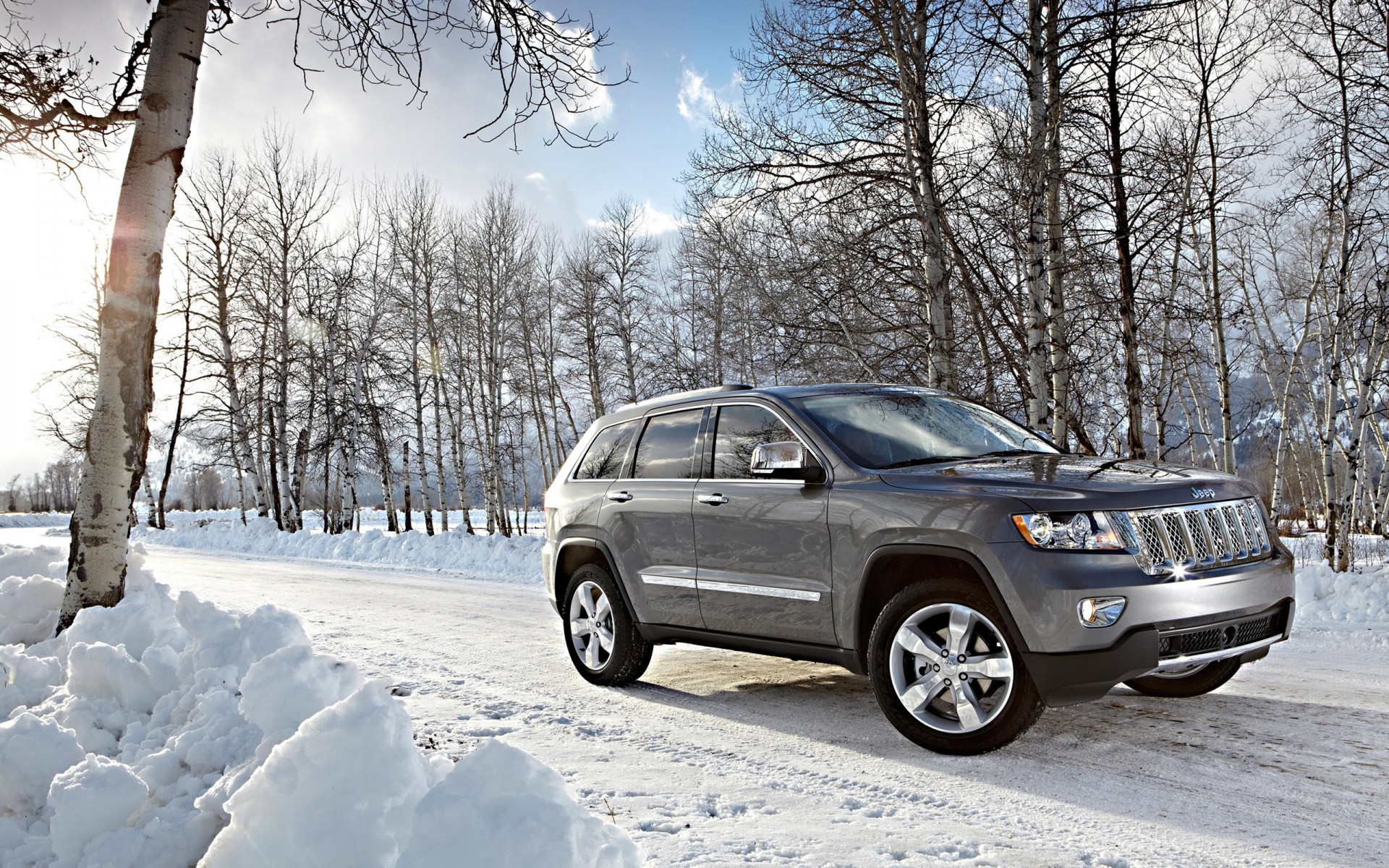 jeep schnee winter auto auto eis frost kälte im freien transportsystem straße grand cherokee jeep