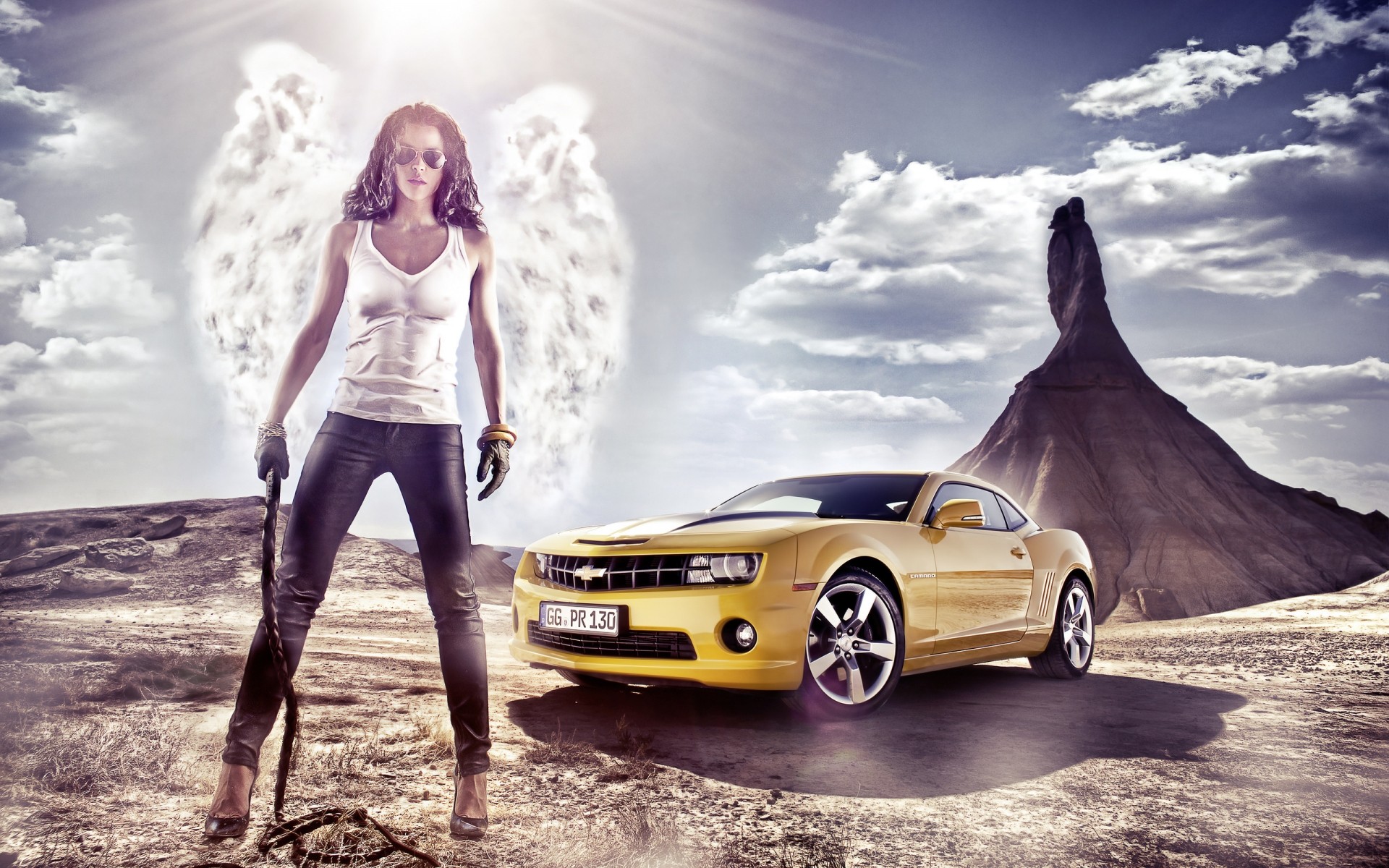 chevrolet beautiful woman nature girl sky one outdoors adult travel portrait summer model fashion person young freedom muscle car camaro chevrolet camaro