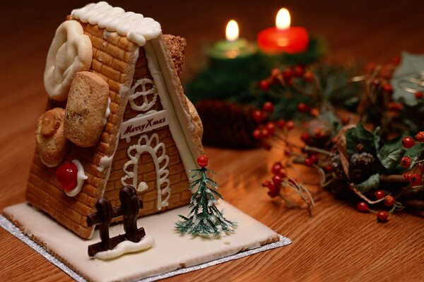 Souvenir pour Noël. Maison de pain d épice au gingembre