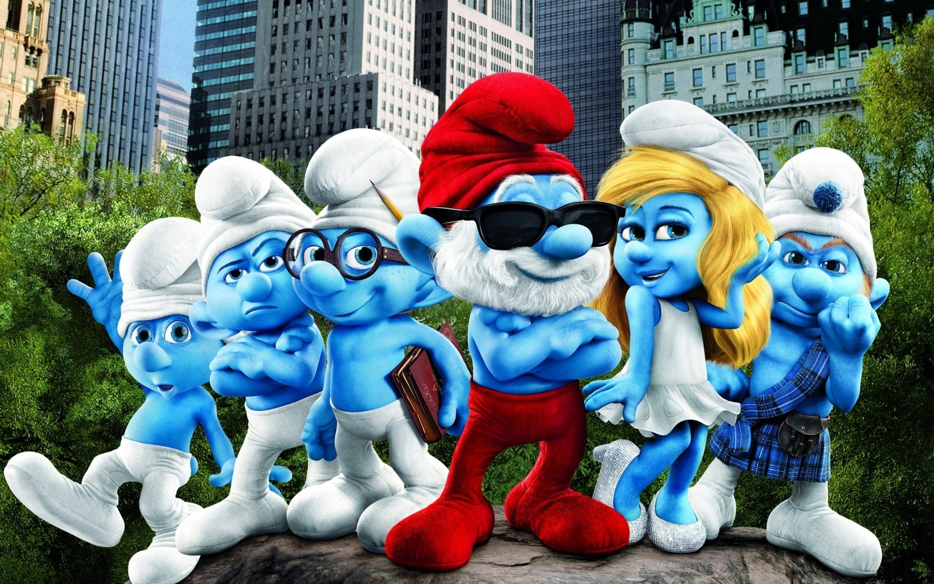 movies art city street child smurfs wallpapers cartoons