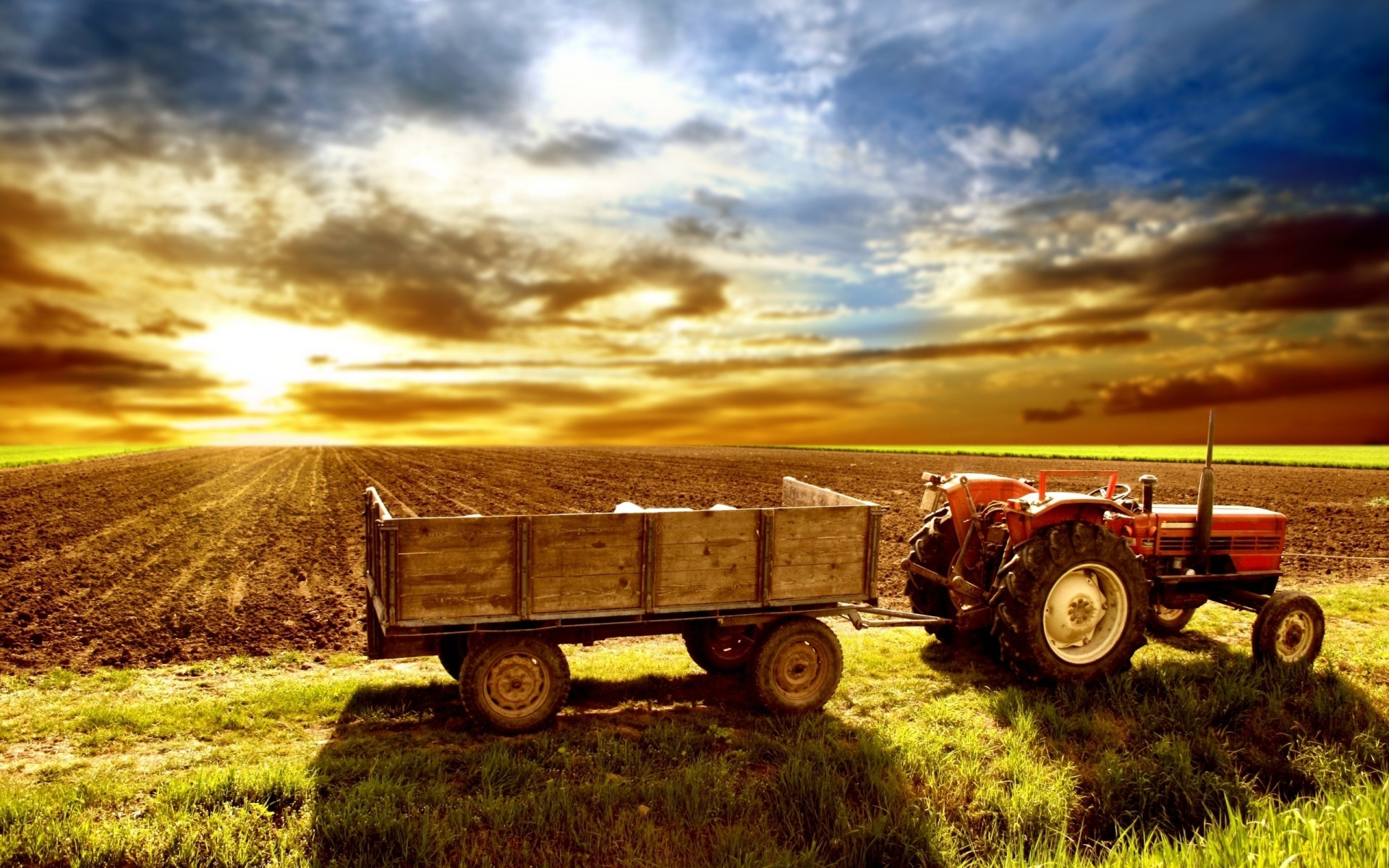 landscapes farm agriculture field vehicle sunset rural sky transportation system landscape