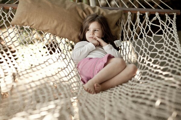 Hammock made of clothesline and harness