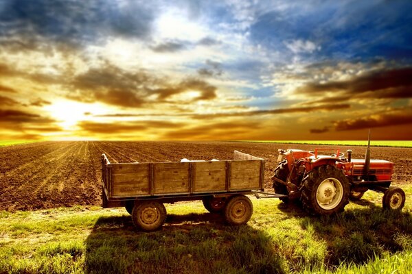 Paysage sur un champ rural