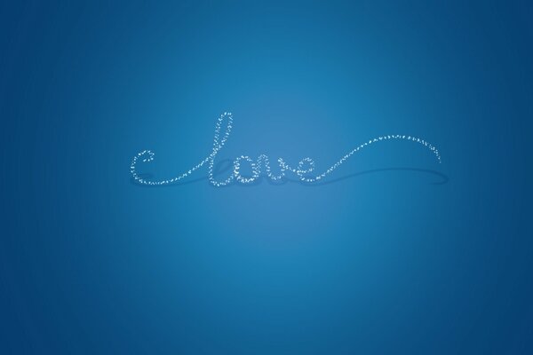 The inscription love on the desktop