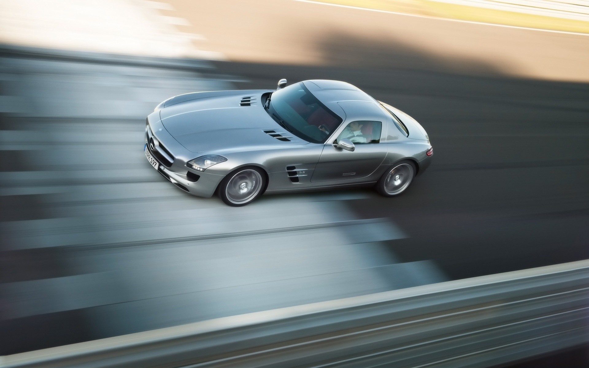 mercedes-benz auto auto sistema di trasporto sfocatura veloce fretta asfalto strada azione guidare marciapiede velocità traffico mercedes-benz sls sls amg