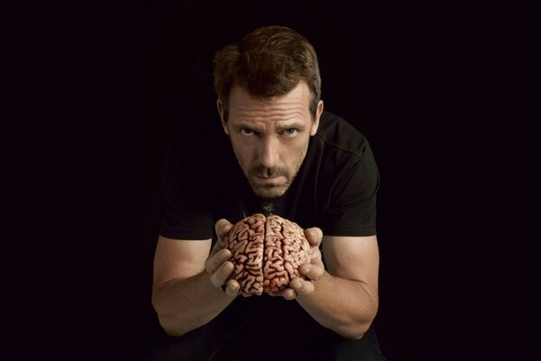 Dr House homme cerveau en regardant noir