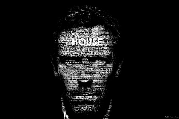 Monochrome photo from the TV series Doctor House