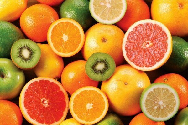 Multicolored mix of juicy citrus fruits