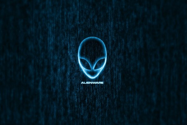 The alien s head is on a blue background