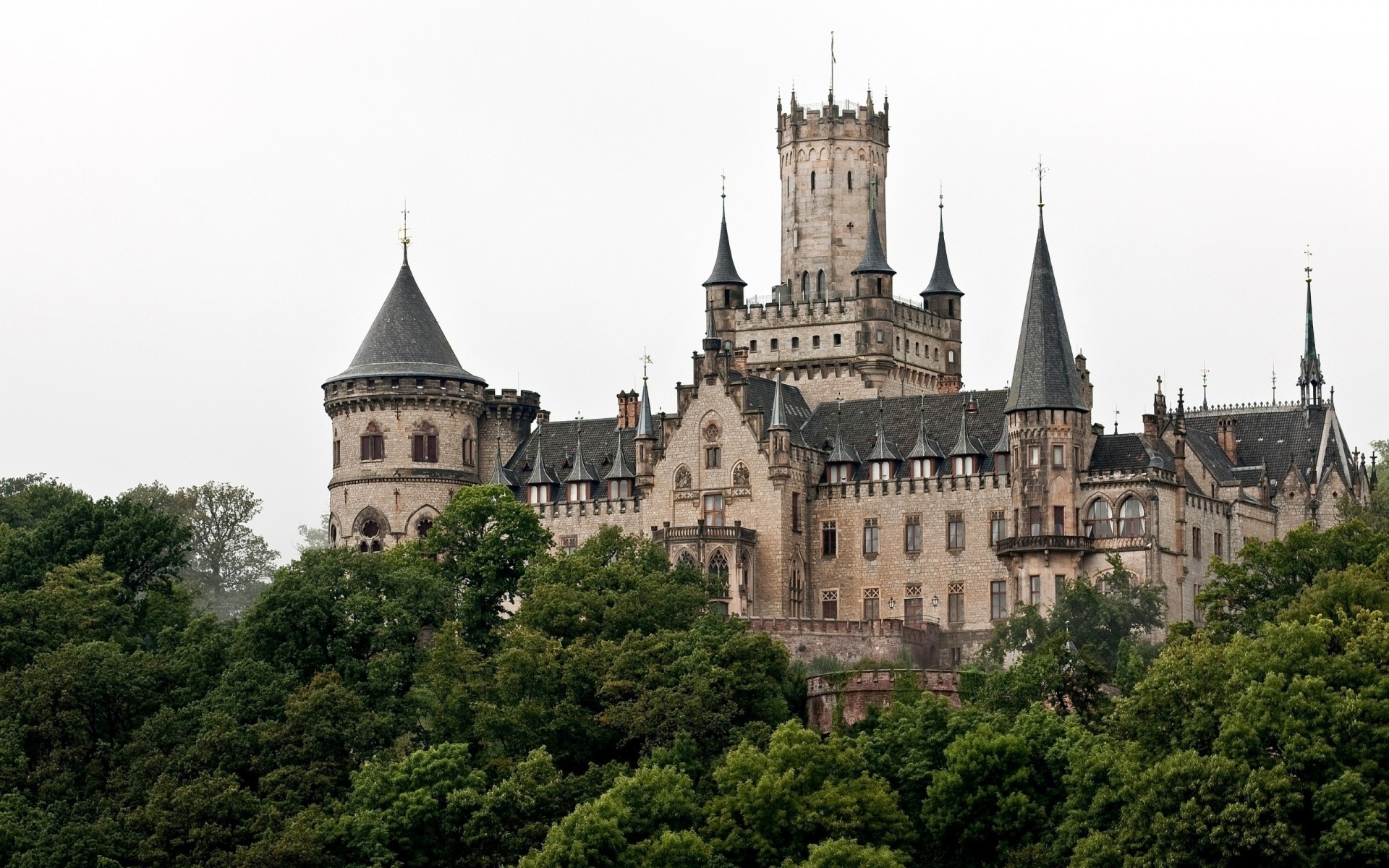 germany architecture castle tower building travel old gothic ancient landmark sky city tourism historic river monument hannover vintage landscape history