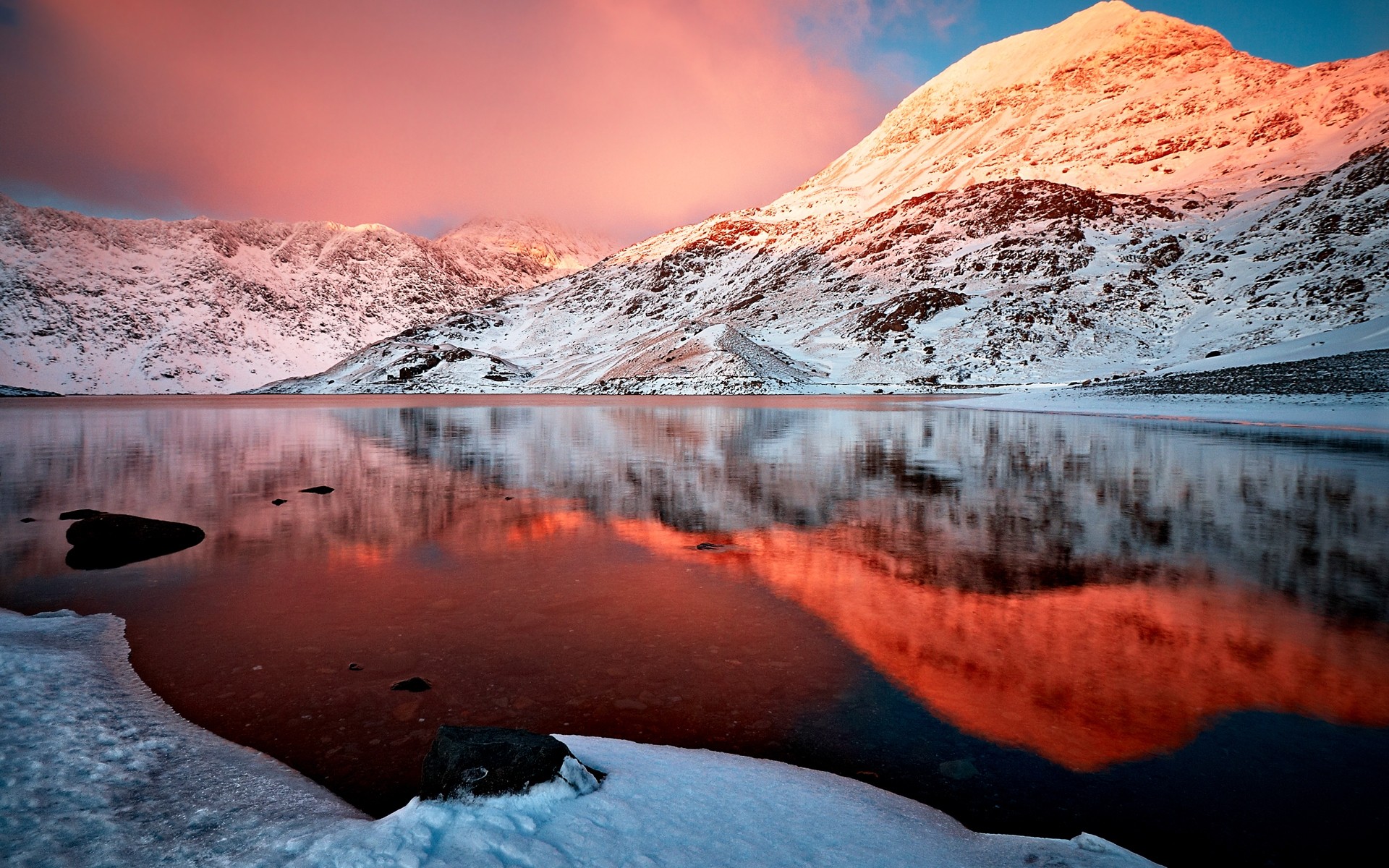 landschaft landschaft wasser schnee reflexion reisen berge see im freien dämmerung sonnenuntergang natur landschaftlich winter rock