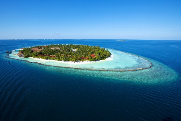 Île solitaire avec plage dans l océan