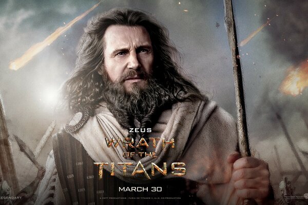 Poster des Titanfilms mit dem Bild von Zeus