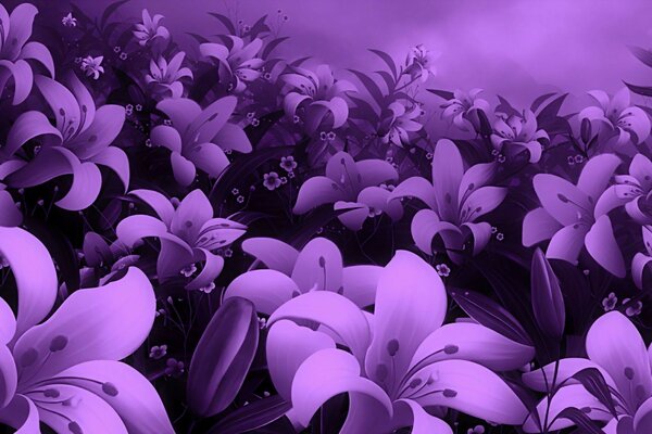 Flower art, lilac flora