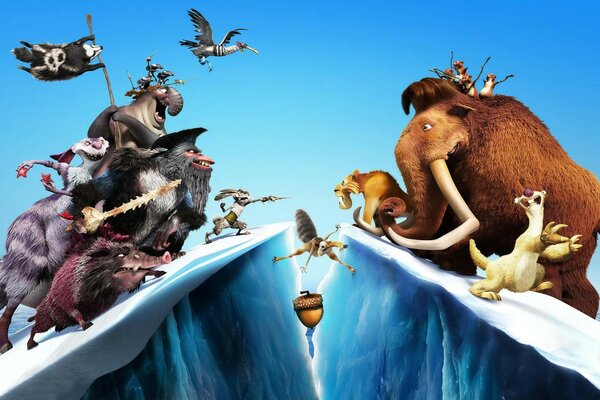 Ice Age clash of animals