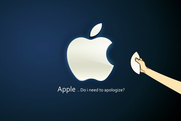Логотип Apple на тёмном фоне